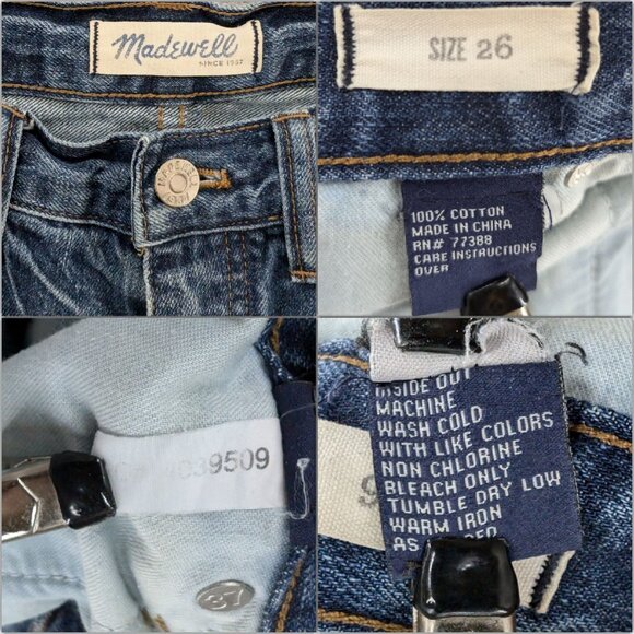 Madewell Cutoff Jean Shorts Womens Blue 100% Cotton Button Fly Denim Size 26 - Picture 4 of 10